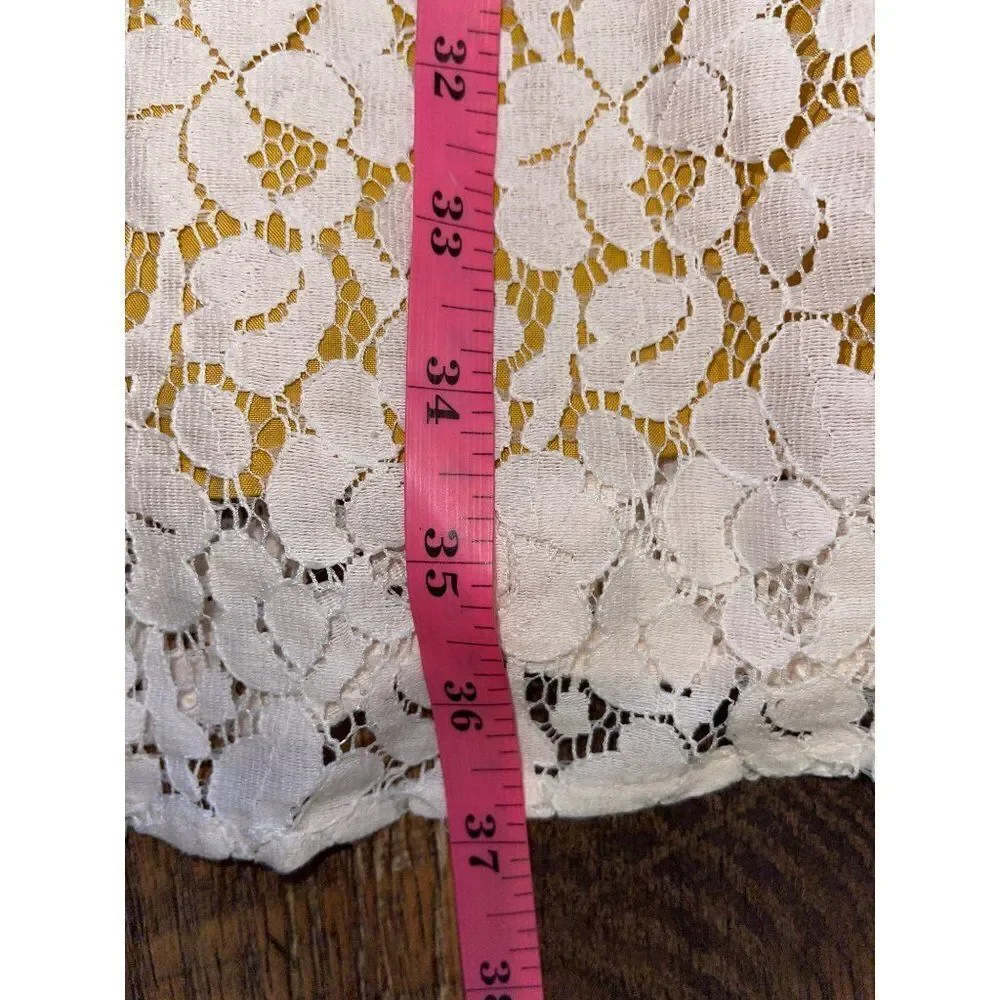 I Heart Ronson Cream Sleeveless Tank‎ Dress With Gold Lining - Size 8